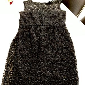 Dress Black knee length beautiful crochet style black size 4
